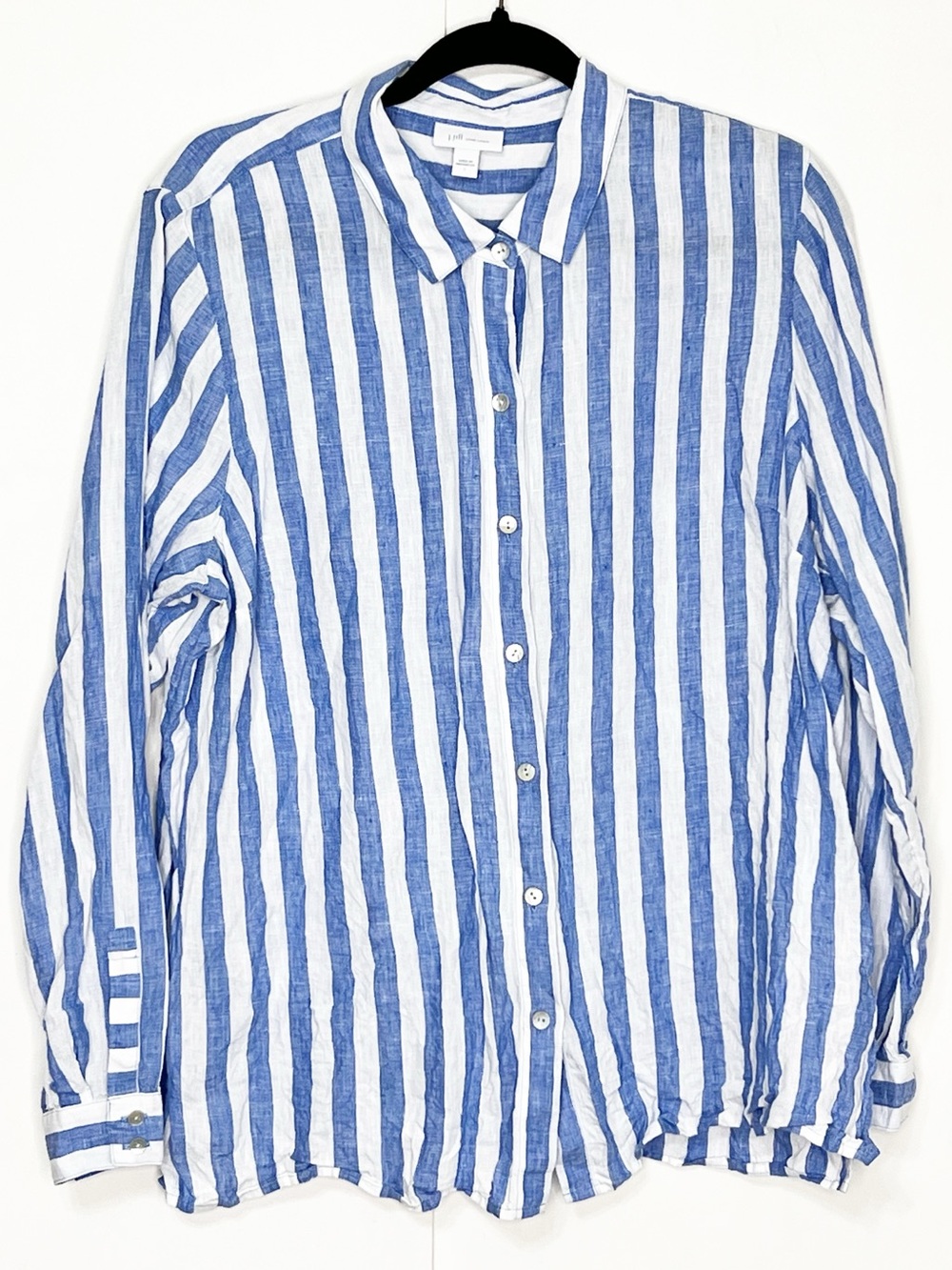 J. Jill Striped Linen Button Down Top